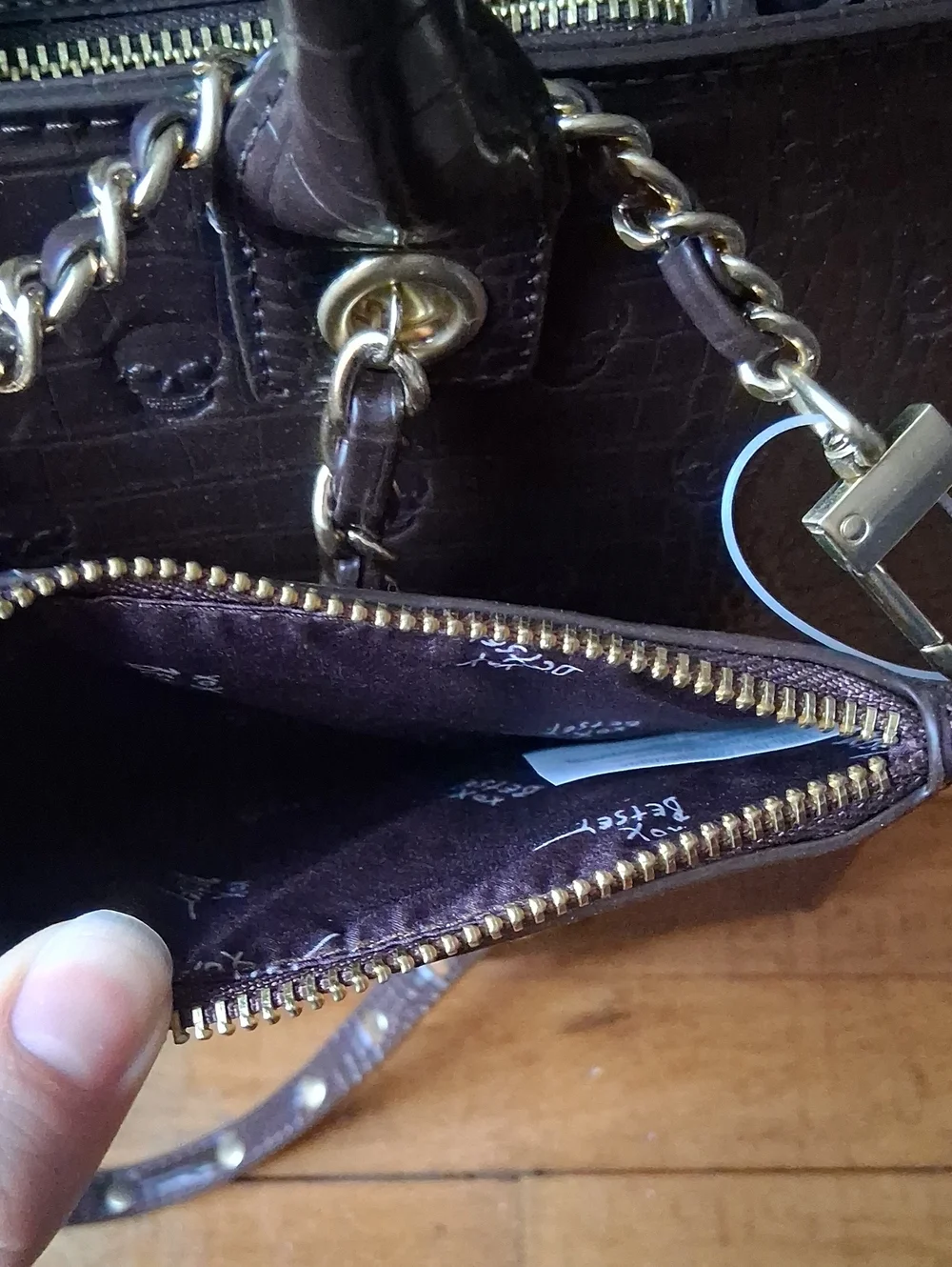NWT Betsey Johnson Brown Skull Bag